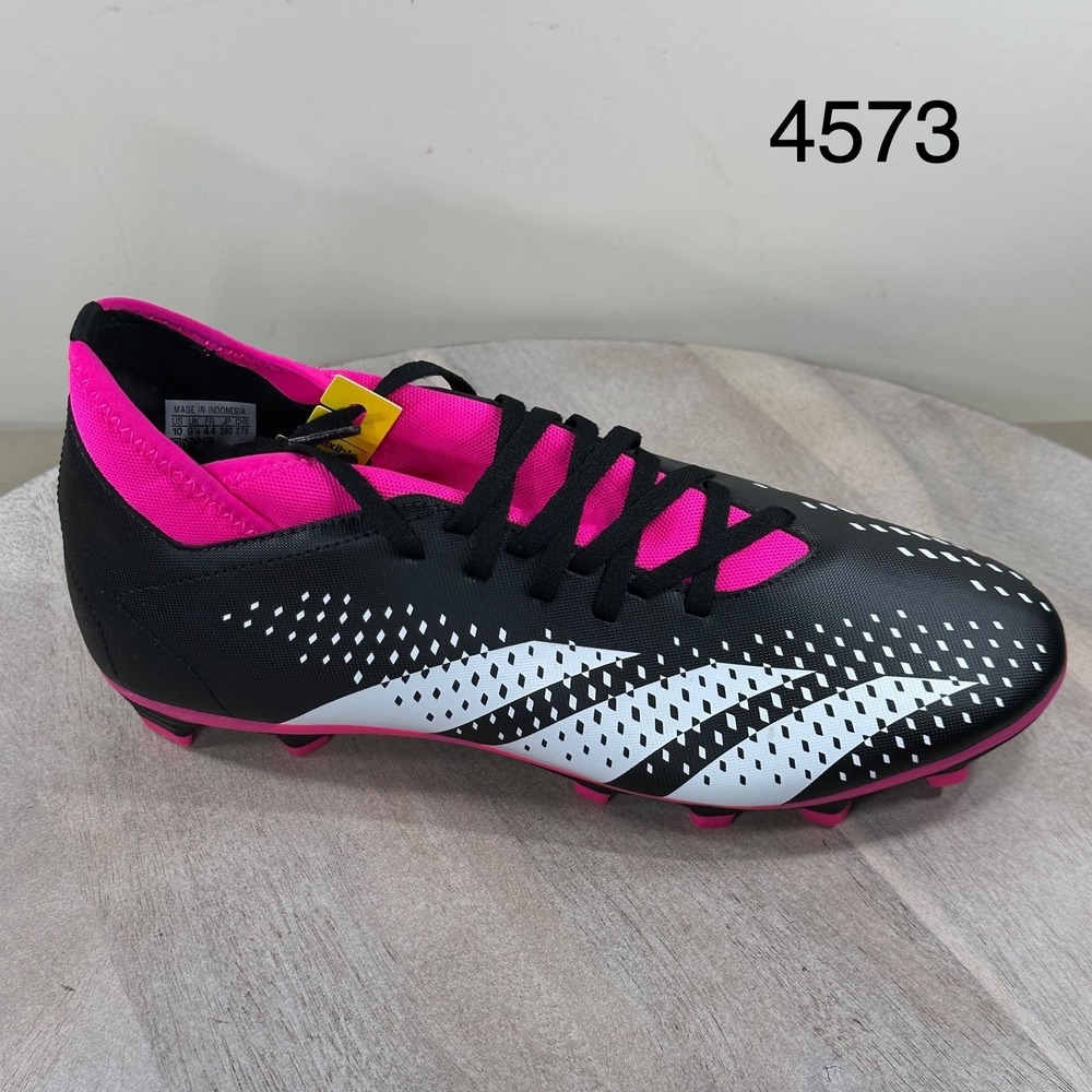 adidas Predator Accuracy.4 S FxG Cleats Mens Sz 9.5 Black White Hot Pink GW4600